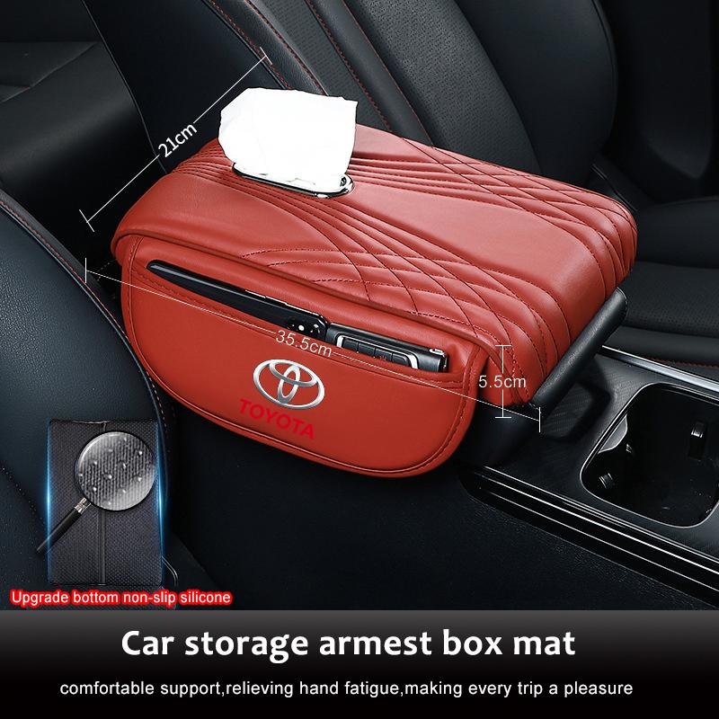 Copricerchi Tappetino per Bracciolo Auto Schiuma di Memoria Allungamento 40cm Cuscini Scatola Bracciolo Per Toyota GRsport Hilux Corolla Camry Yaris Corolla Ra