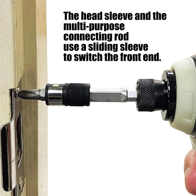 Auto Locking Socket Extension Bar Ensuring Bit Security Preventing Slippage During Various Repair Tasks Applications