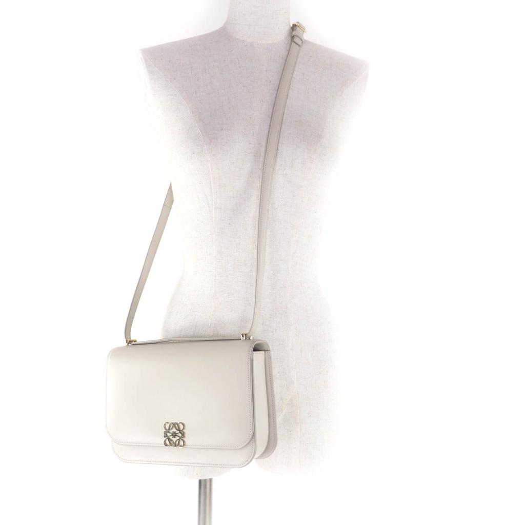 Great LOEWE Shoulder Bag Goya Medium Anagram Leather Leather Women Used