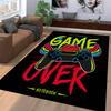 Gaming Pattern Carpet with "Game Over" Controller Design, Black Style Suitable for use as an anti-slip for living room bedroom sofas