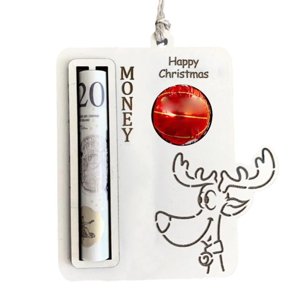 Chocolate Storage Holder Christmas Money Holder Christmas Decor Reindeer Christmas Tree Ornament Card Hanging Decoration Wood
