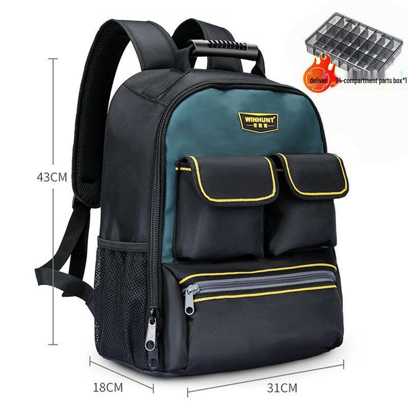 Multifunctional Canvas Tool Backpack for Electricians and Woodworkers