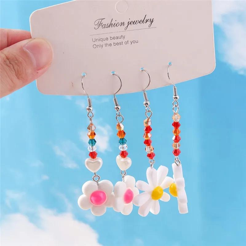 Cute Resin 3D Simulation Duck Drop Earrings for Women Girls Dice Cloud Dangle Earrings Kid's Jewelry Gift