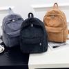 Women's Corduroy Backpack Fashion School Bag Pure Color Shoulder Pack Teen Girl Mochila Casual 