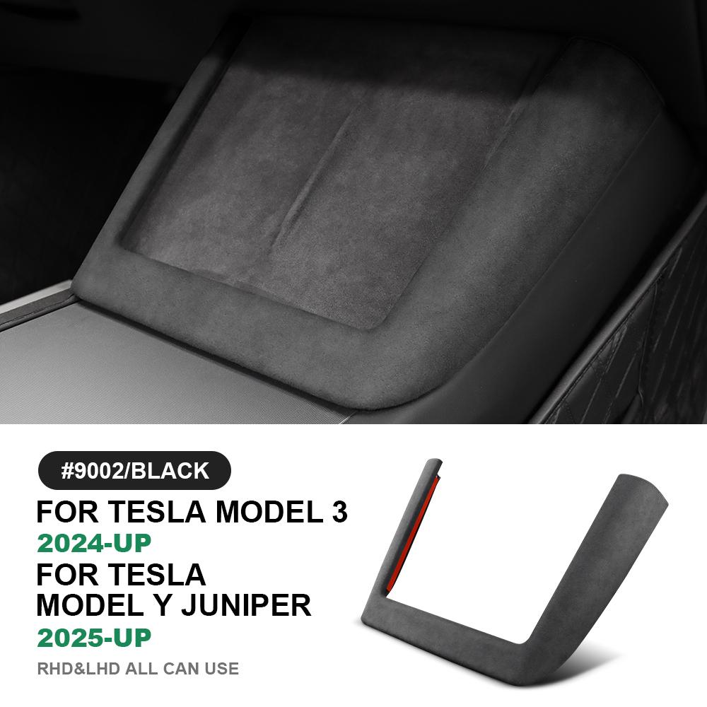 Italian Top Suede for Tesla Model 3 Highland 2024 Model Y Juniper 2025 2026-Up Central Control Wireless Charging Frame Cover