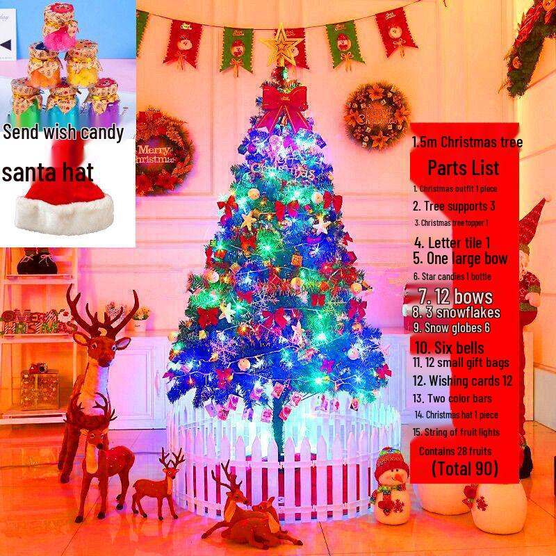 White Christmas Tree Set with 1m, 1.5m, 1.8m Trees - Snow-Decorated Holiday Decor for Home