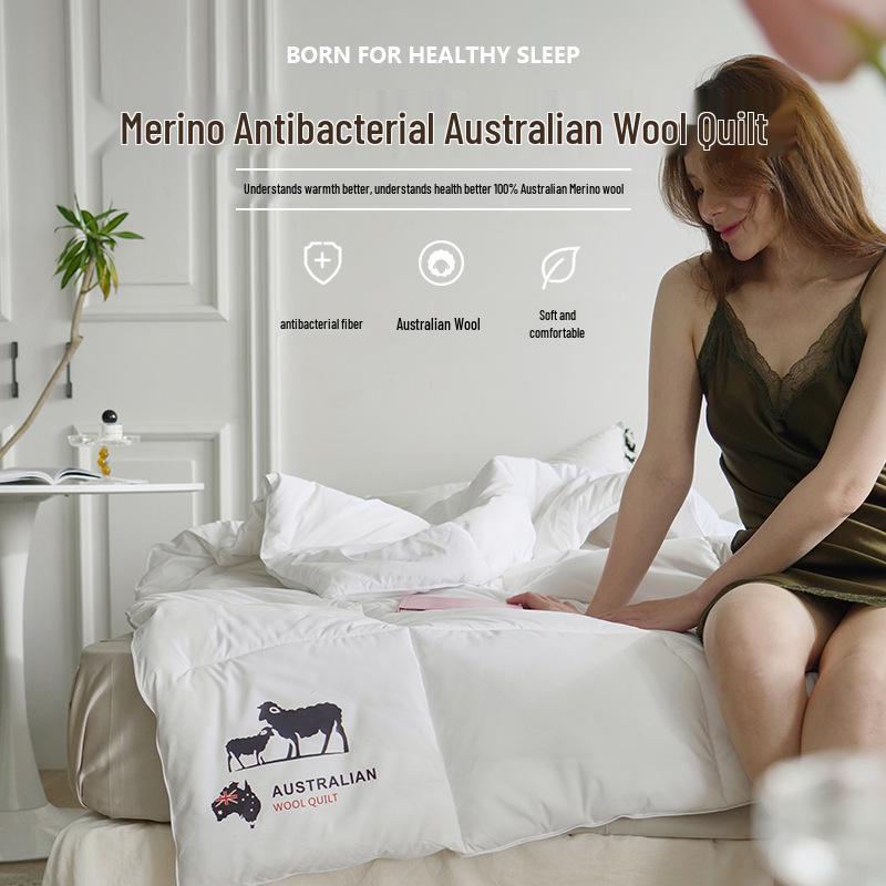 100% Australian Wool Quilt: Warm, Lightweight, Luxury Gift for Winter, Spring & Autumn Home Use