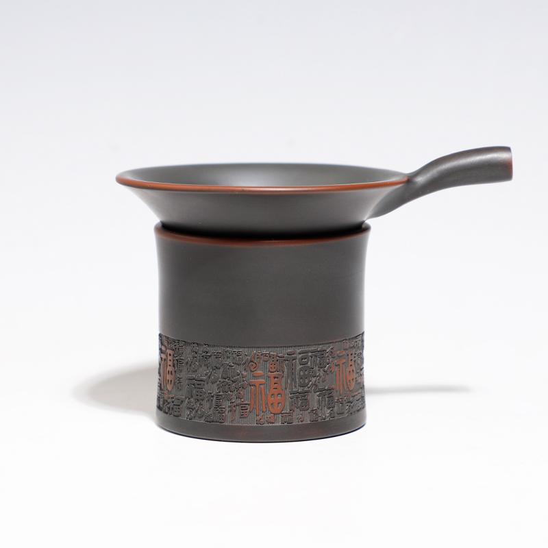 Vintage Ceramic Filter Set All-Ceramic Integrated Tea Strainer Seperator Strainer Kung Fu Tea Ceremony Tea Filter