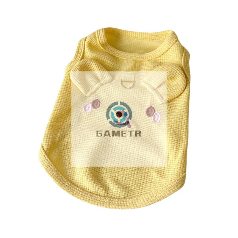 Cute Pet Vest Breathable Waffle Knit Soft And Comfortable With Traction Buckle Suitable For Spring/summer Dog And Cat Vest