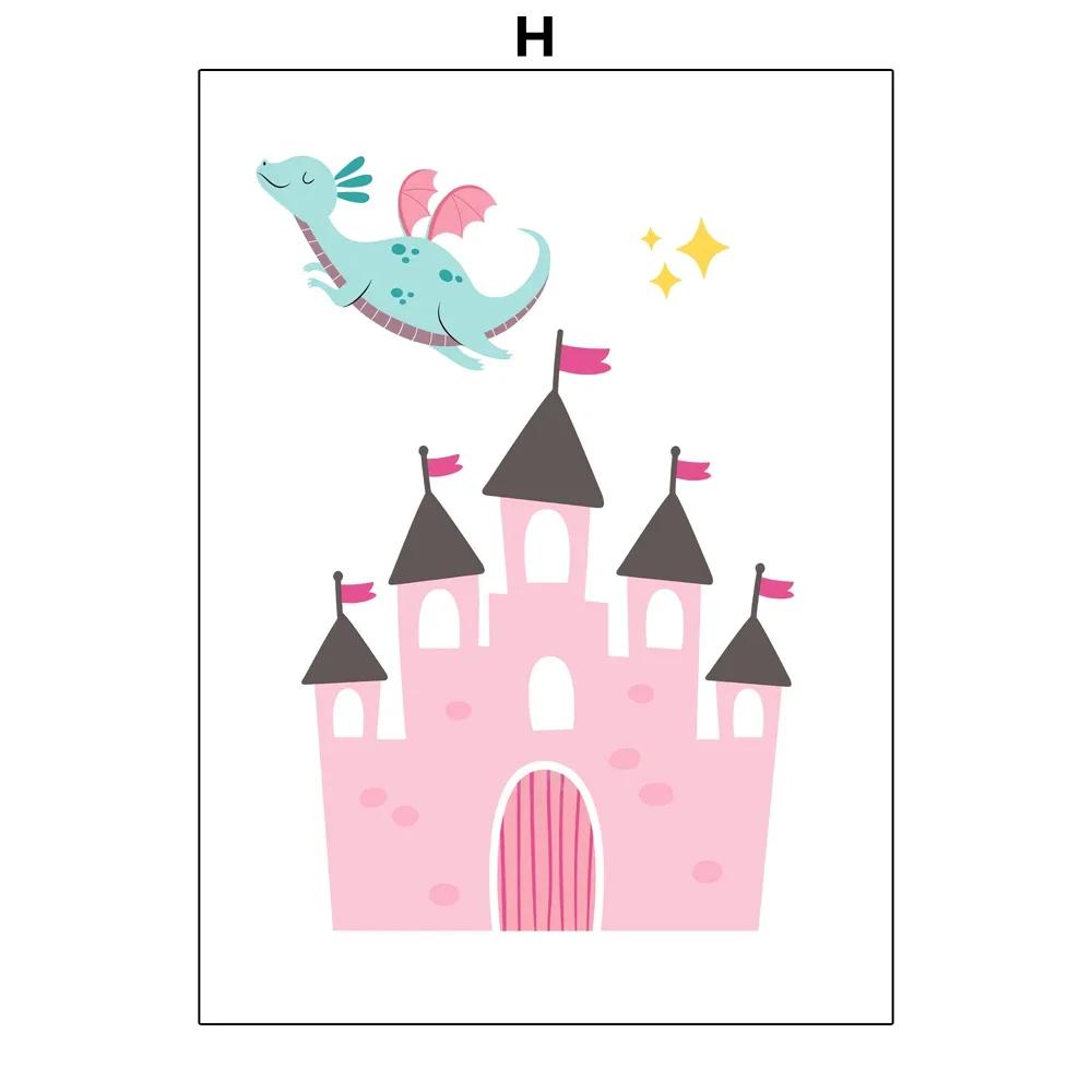 

Kawaii Unicorn Castle Princess Girl Flower Poster Numbers Alphabet Детская настенная живопись Картина на холсте Картина для детской комнаты Декор для детской комнаты 21x30cm No Framed