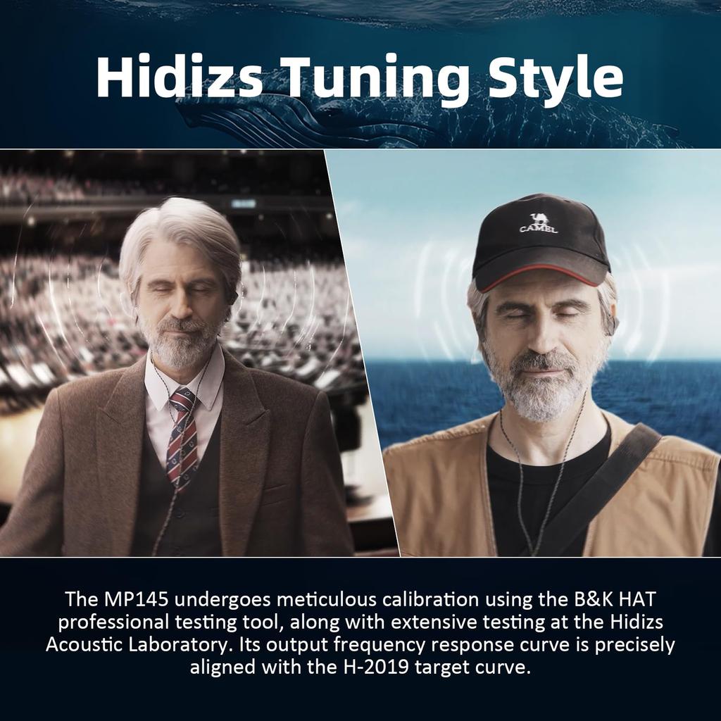 HIDIZS MP145 Monitors for Extra Large Planar Magnetic Includes 3 Sets of Replaceable Tuning Lightweight Aviation Aluminum Alloy Jack In-Ear Gaming,