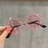 Flower Shape Sunglasses for Women New Fashion Rimless Metal Leg Designer Sunglasses Woman Korean Style Female Sunglass