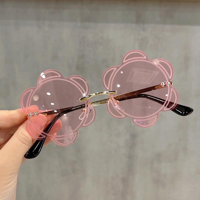 Flower Shape Sunglasses for Women New Fashion Rimless Metal Leg Designer Sunglasses Woman Korean Style Female Sunglass