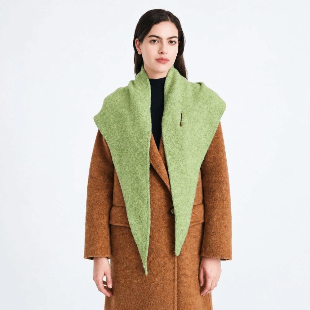 Solid Color Knitted Scarf Wool Large Wraps Elegant Cross Scarves Vacation
