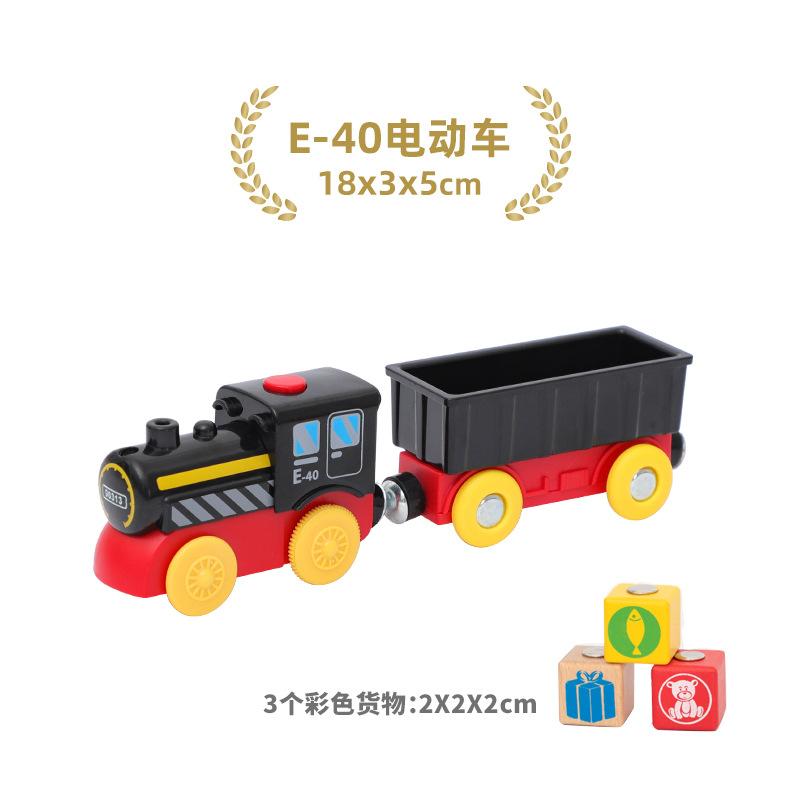 Battery Operated Locomotive Electric Train Set Diecast Magnetic Locomotive Slot Toy Fit For Wooden Rail Track Toys Kids Gift W02