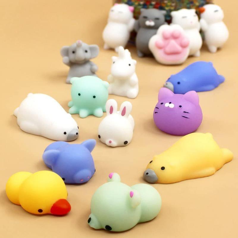 Soft Mini Kawaii Mochi Squeeze Toys 10Pcs Stress Relief Fidgets for Kids Adults Long Drive Time Killing