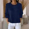 Women's Fashionable Casual Knitted Top Loose-Fit Solid-Colour Long-Sleeved Jumper