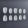 Light Gray Glossy False Nails - Short Oval Plain, 32 High-Quality Removable Pieces
