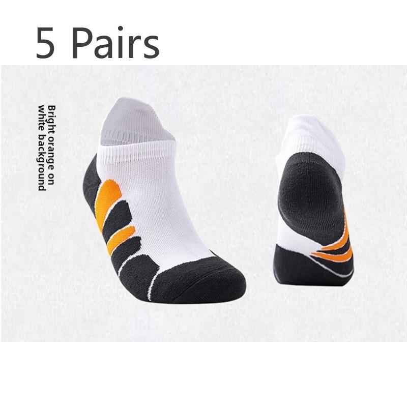 5 Paires de Chaussettes de Basket-ball Élite Épaisses pour Homme à Semelle Serviette à Séchage Rapide Chaussettes de Running Chaussettes de Sport d'Extérieur