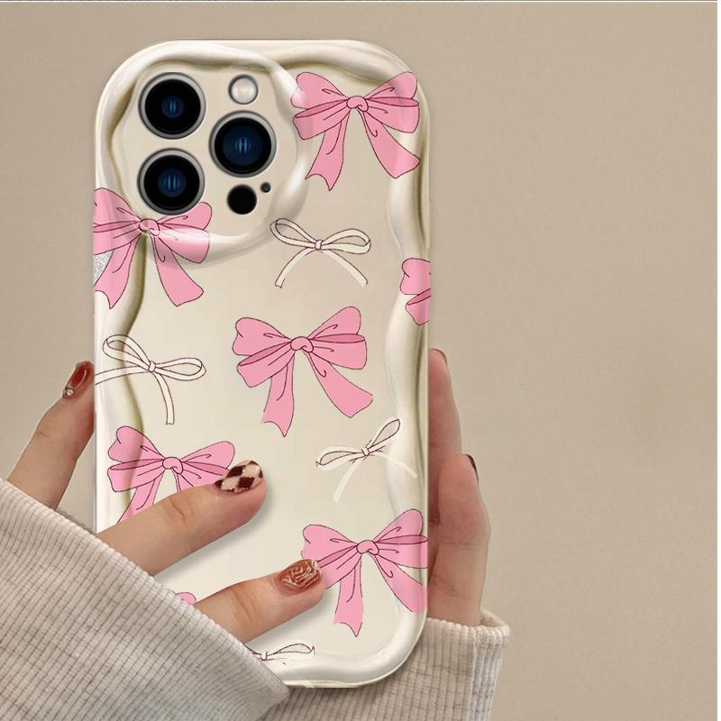 

Black Bowknot Heart Phone Case For iPhone 17 Air 16 15 14 13 12 11 Pro Max Plus Mini SE2020 2022 Shockproof Silicone Back Cover iPhone 11