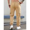 Men's Khaki Cargo Jogger Pants With Zipper Pockets