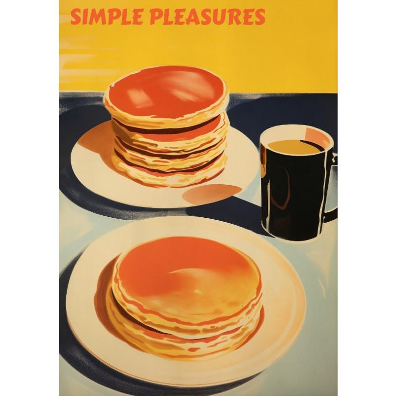 Retro Funny Food Breakfast Eggs Bacon Pancakes Cheese Posters and Prints Canvas Printing Wall Art Picture for Kitchen Home Decor