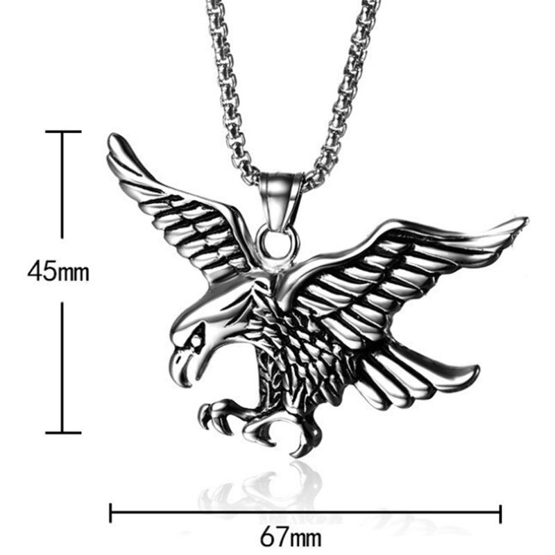 Vintage Eagle Pendant Necklace For Men And Women Hip Hop Punk Casual Jewelry
