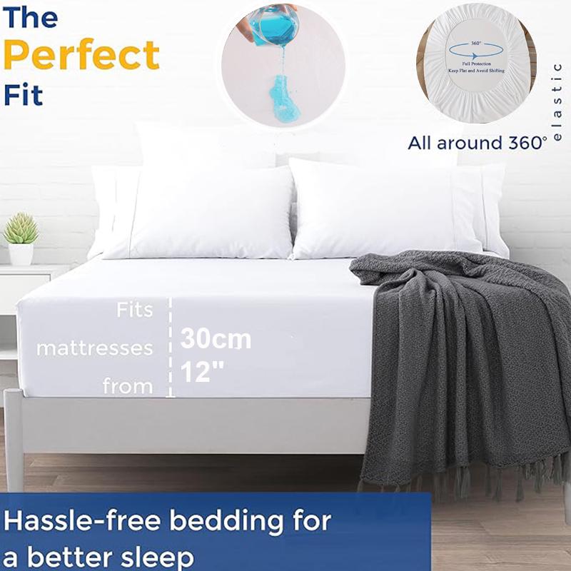 White Waterproof Bed Sheet, Dust-proof and Urine Proof Bed Sheet, Comfortable and Skin Friendly