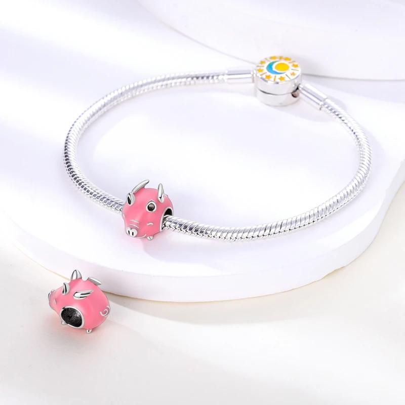 Charm Bead Charms copper Flying Celestial Little Pink Pig Bead Charms Compatible With Charm Bead Charms Plata Authentic Bracelets Bead Charms Women Je