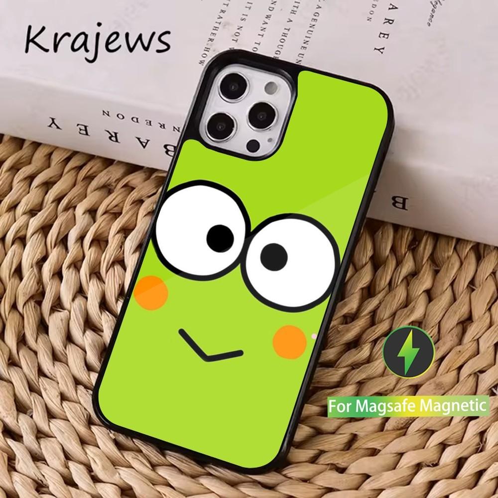 Cartoon K-Keros K-Keroppis Phone Case For iPhone 16,15,14,13,12,11,Pro,Max,Plus,Mini, Magsafe,Magnetic Wireless Charging Case