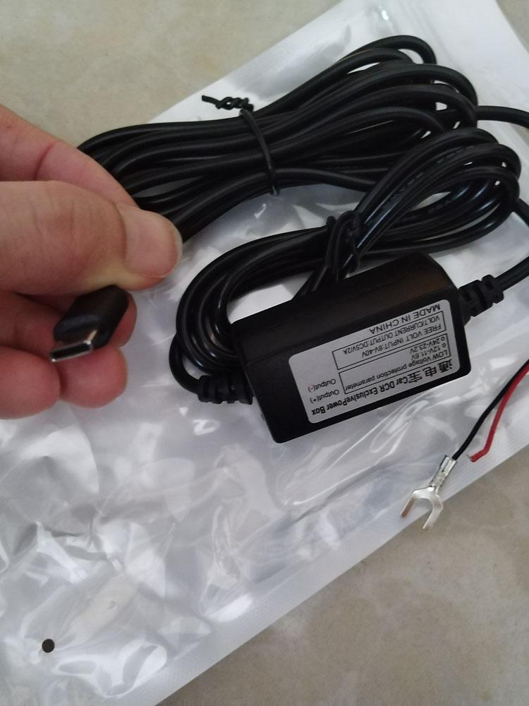 Car DC Converter 12V 24V To 5V 1.5A Type-C Micro USB Cable with Low Voltage Protection for Tachograph Navigation
