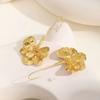 Vnox Chunky Women Statement Earrings, Big Heavy Flower Drop Earrings,Exaggerated Metal Jewelry Gift