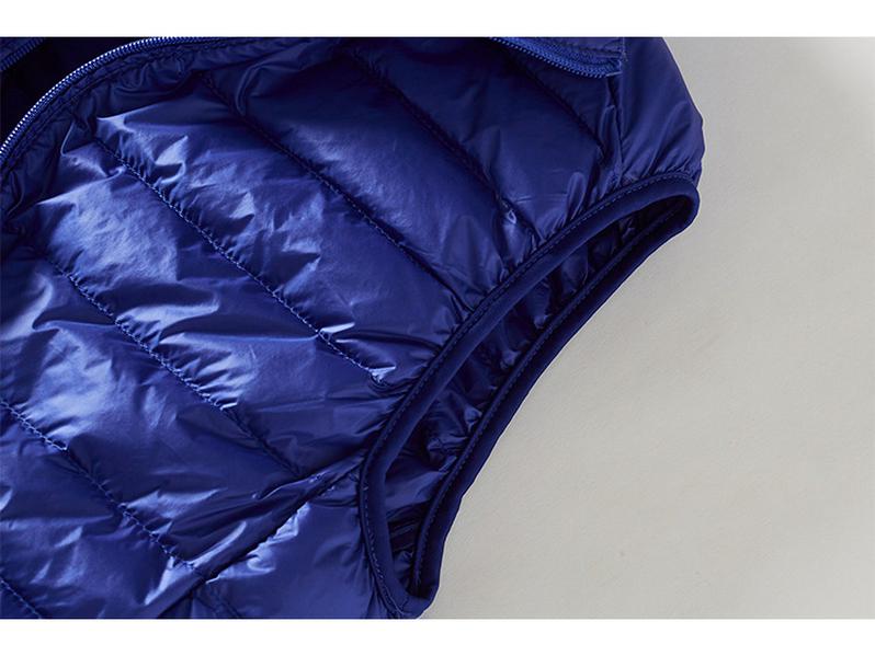 Men's Large Size Lightweight Down Vest - Stand Collar Sleeveless Jacket for Autumn/Winter