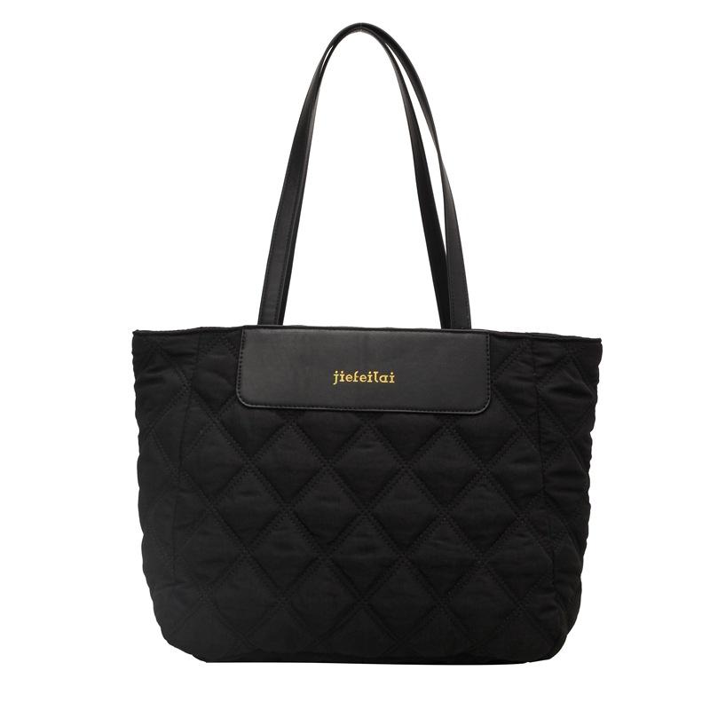 

Большая сумка-тоут Lingge, женская сумка на плечо, классная сумка, хлопковая сумка большой вместимости чёрный