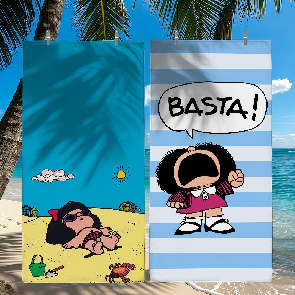 Cartoon Mafalda Towel Quick Drying Beach Towels Are Suitable For Swimming Pools Camping Yoga And The Gym