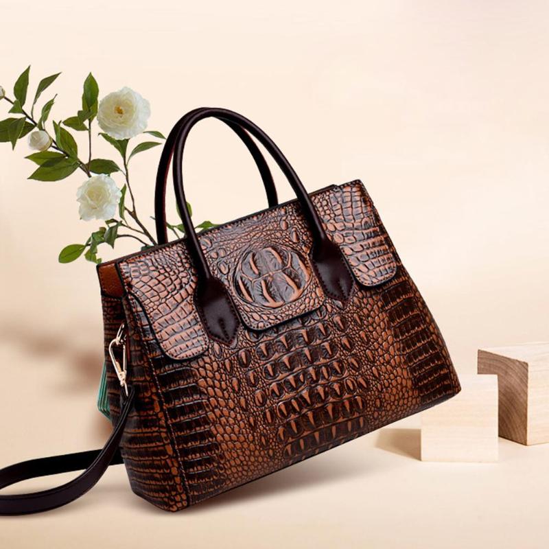 Geantă cu model crocodil geantă tote pentru femei geantă crossbody cu un umăr geantă de mână pentru femei geantă mare