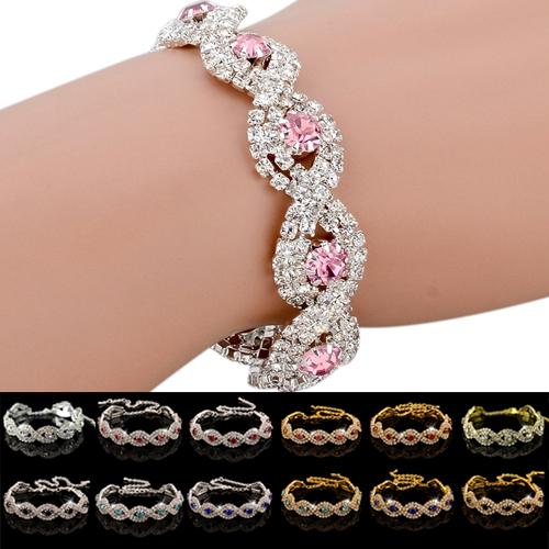 Elegant Deluxe Austrian Bracelet Women Infinity Bangle Gift