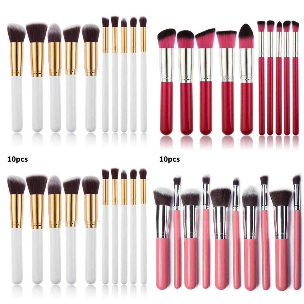 Make-up-Pinselset mit Kunstfasern und Holzgriffen für professionelle Frauen
