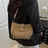 Vintage Tassel Crossbody Bags For Women's Gift, Casual Adjusted Strap Fringe Shoulder Bag For Daily Used/Leisure Vacation