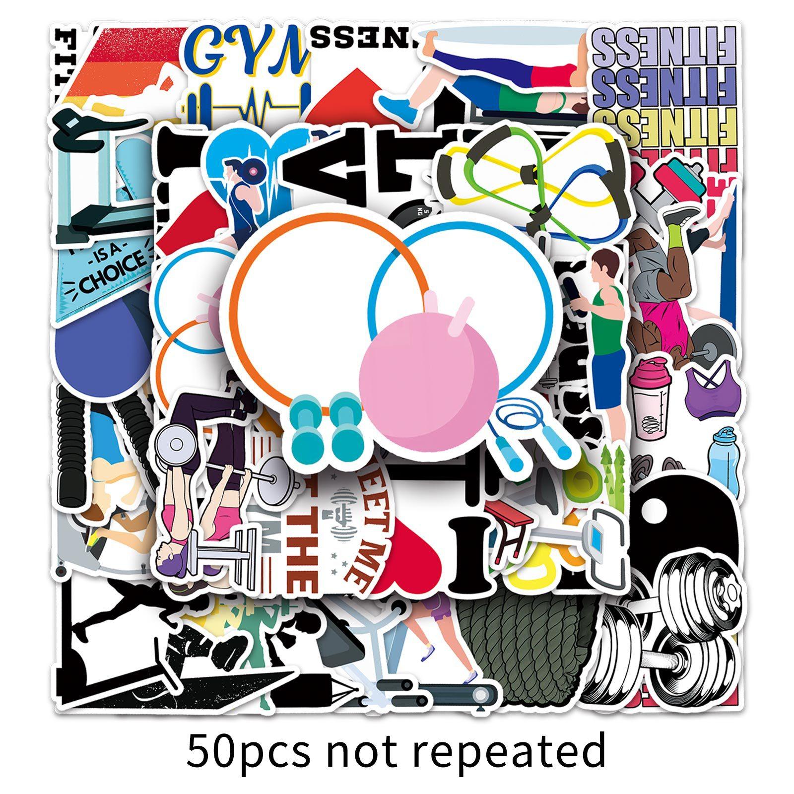 

50 фитнес-граффити мультфильм креативный чехол для телефона «сделай сам» с чашкой воды, наклейка на багаж, водонепроницаемая