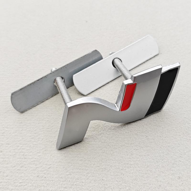 HWCB2 3D Metal NLine N Logo Rear Boot Trunk Emblem Front Grille Badge Decal For Hyundai I20 I30 Sonata Kona Elantra Tuson Car Stickers