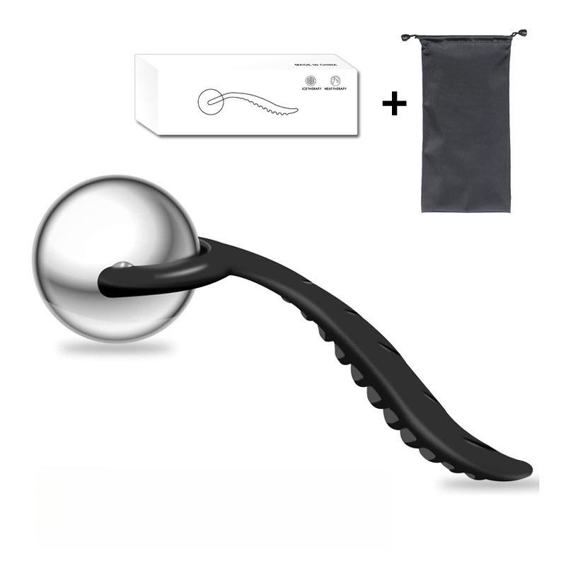 Stainless Steel Massage Ball Roller Fitness Ball Cold and Hot Compress Fascia Ball Handheld Rolling Massage Stick