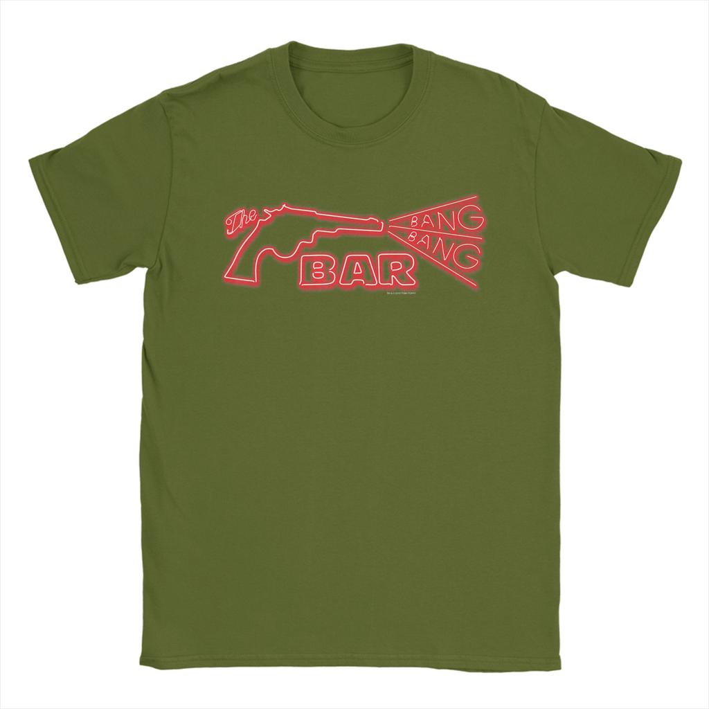 Vintage Twin Peaks The Bang Bang Bar Neon Sign TShirt Unisex Round Collar Cotton T Shirt Short Sleeve Tees XL XL XL Tops