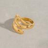 Yori 18K Gold Plated Stainless Steel Curved Minimalist Ring Sleek Everyday Formal Wear with Durable Luxe Shine