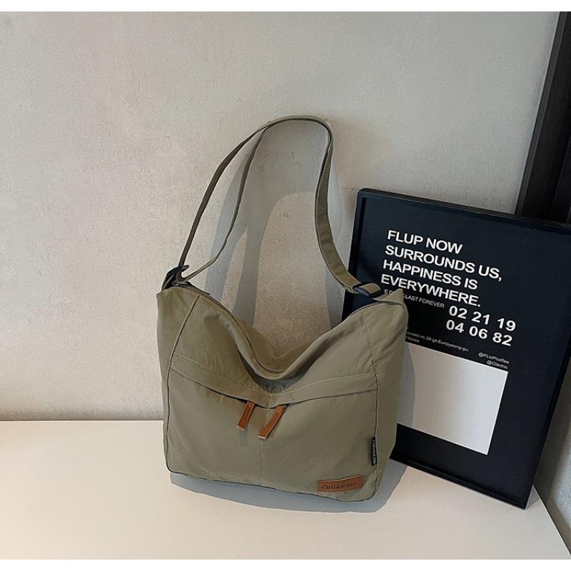 Large capacity messenger bag cloth messenger bag student bag solid color tote bag new shoulder bag versatile