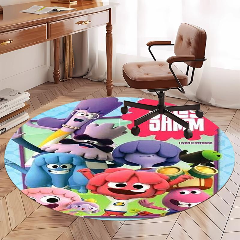 Jelly Jamm Printed Round Rug Carpet Chair Rug Area Rug Entryway Doormats,for Office Chair Living Room Bedroom Kitchen Room.