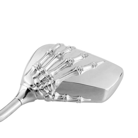 1 Pair Left Right Universal Motorcycle Chrome Skull Hands Side Rear View Mirrors