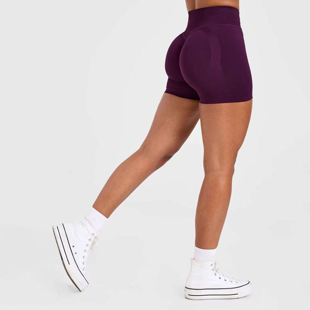 

Бесшовные шорты для йоги и бега с высокой эластичностью и эффектом подтяжки ягодиц - быстросохнущая и плотно прилегающая фитнес-одежда Extra Small