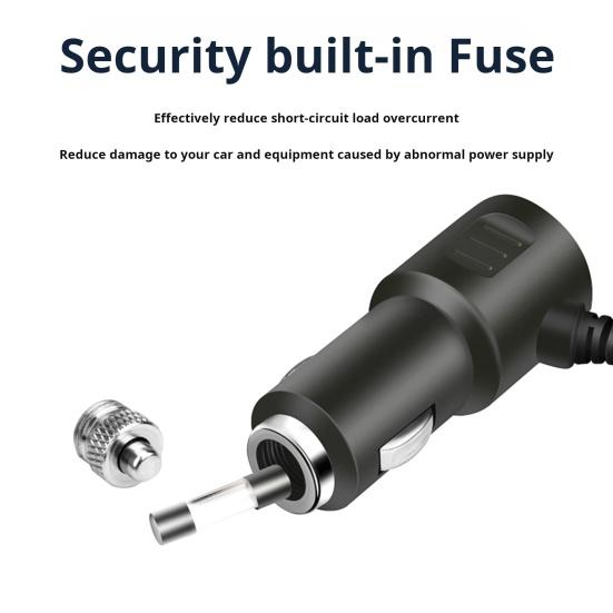 Car Charger 3 USB Ports QC3.0 And PD 3.1A 120W 4-Socket Built-in Safety Wire Fast