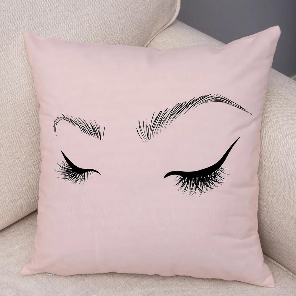 Home Decor Sexy Women Eyelash Pillow Cover Sofa Car Cartoon Eyes Print Cushion Cover Pillow Cover Funda De Almohada